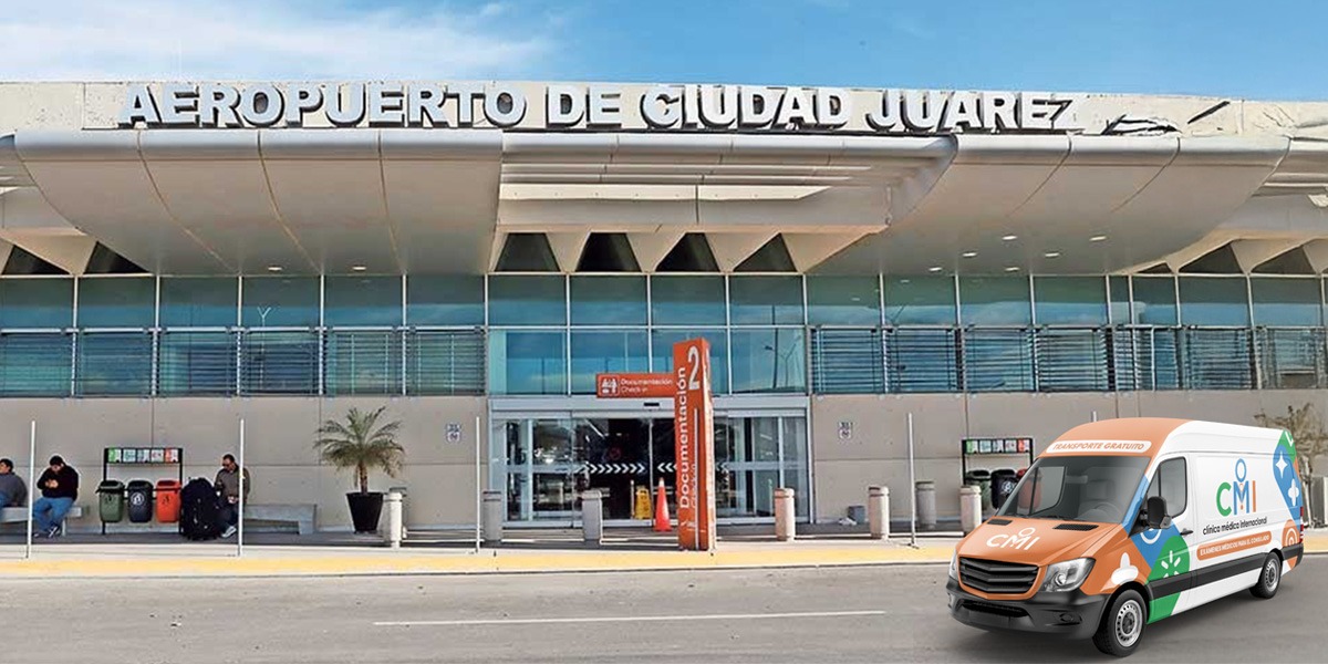 Examen médico para el Consulado: Ubica la central de autobuses y el aeropuerto en Ciudad Juárez